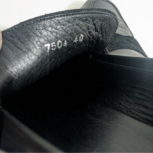 Pelle Line Penny Loafer Black Leather Slip On Dress Shoes 40/7 display picture 3